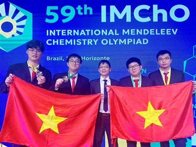第59届门捷列夫国际化学奥林匹克竞赛：越南四名学生全部获奖。（图片来源：越通社）