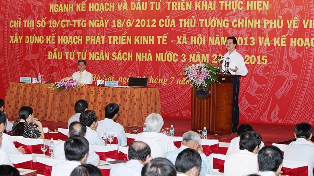 越南政府总理阮晋勇在会上致辞。 (Photo: 图：越通社)