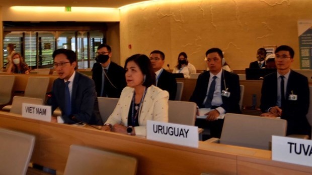 越南代表团出席联合国人权理事会第五十届会议。（图片来源：越通社）