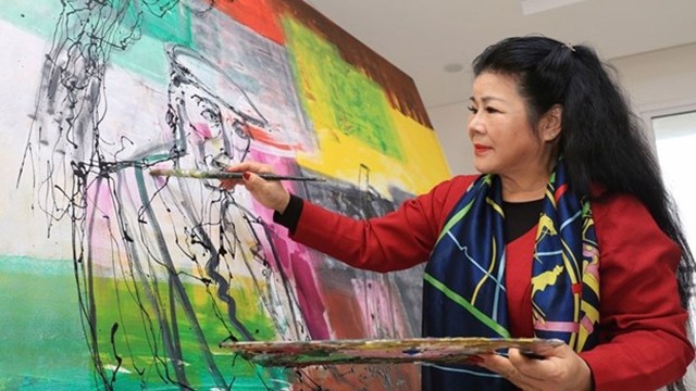 越南女画家文阳成。