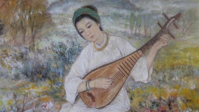 画家黎氏榴的作品《传统音乐家》。