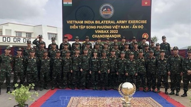 越南维和力量出席2022年越南与印度联合国维和演习开幕式。（图片来源：越通社）