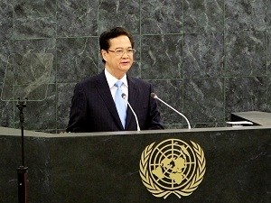 阮晋勇总理在第68届联合国大会一般性辩论上发表讲话。