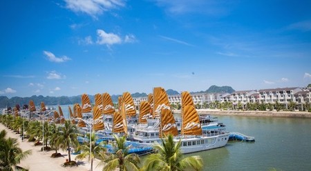 巡洲—下龙湾人工邮轮码头高空全景。（图片来源：前锋报）