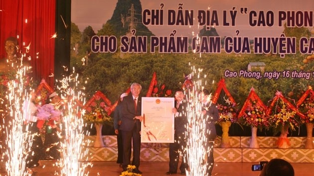 越南科学技术部领导授予地理标志。（图片来源：人民报网）