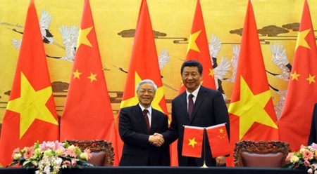 阮富仲总书记和中共中央总书记、国家主席习近平。