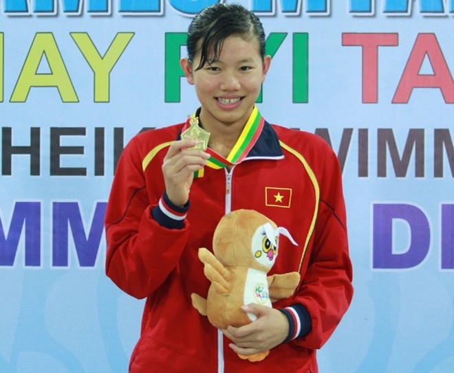 越南游泳名将阮氏映圆。（图片来源：民智网）
