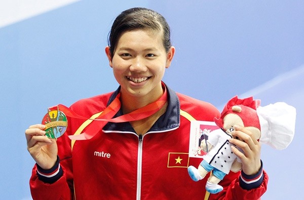 越南游泳选手阮氏映圆。