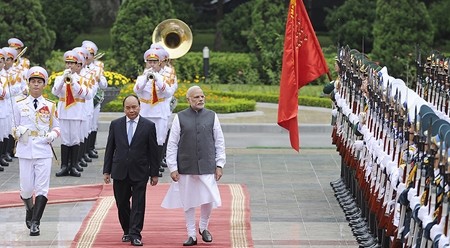 印度总理纳伦德拉 · 莫迪对越南进行正式访问。图片来源： 登科  摄