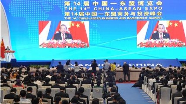 越南政府副总理张和平在开幕式上发表讲话。（图片来源：越通社）