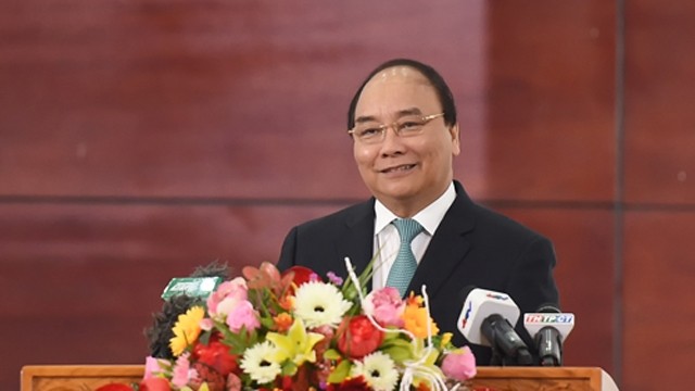 阮春福总理发表讲话。（图片来源：VGP）