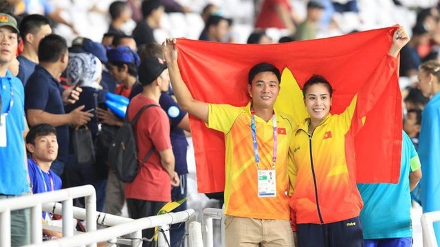 越南田径女运动员武氏敏摘得女子三级跳铜牌。