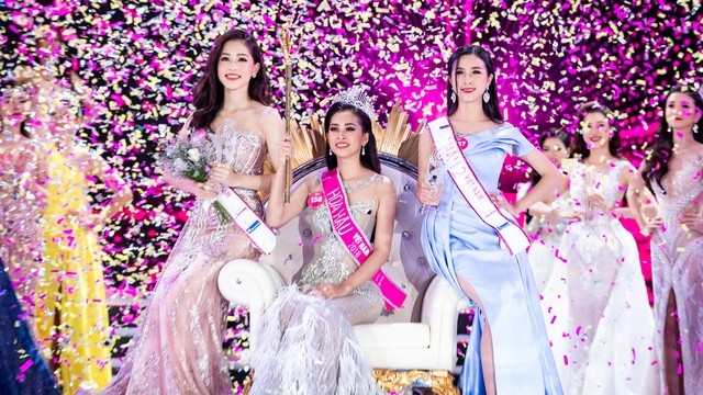 2018年越南小姐选美大赛：广南省佳丽陈小薇摘得桂冠。