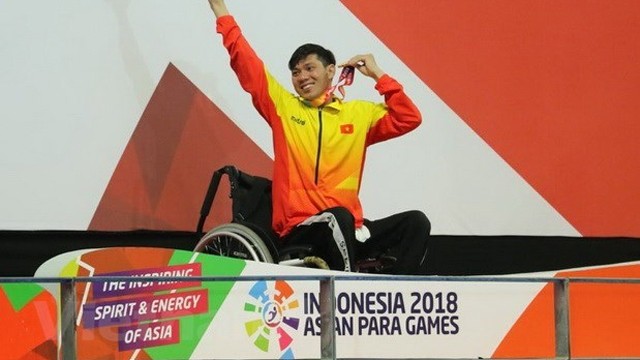 越南游泳运动员武青松夺下第二枚金牌。