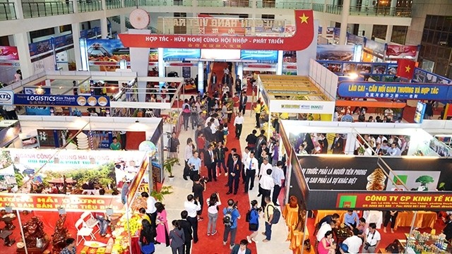 在老街省举行的越中国际贸易展。