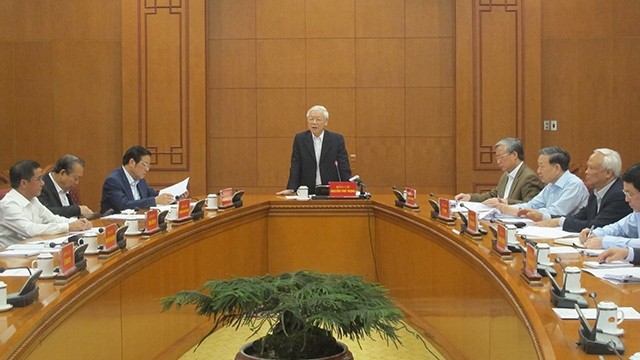 越共中央总书记、国家主席阮富仲发表讲话。（图片来源：VGP）