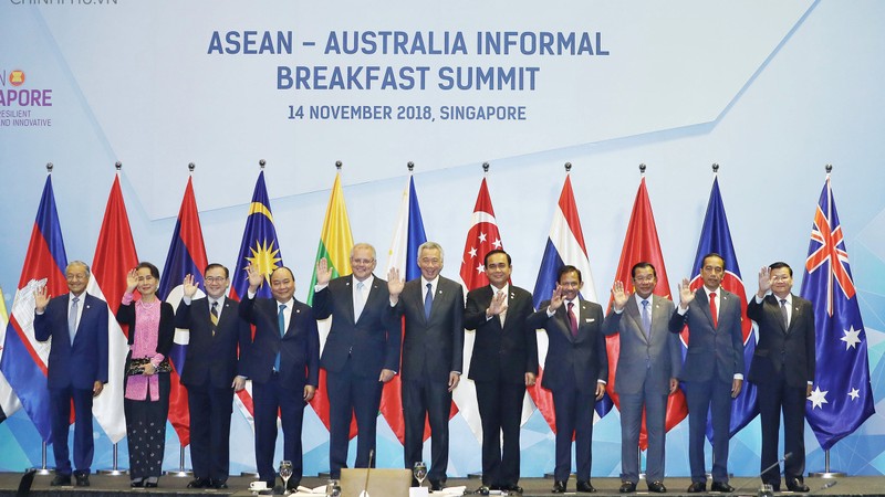 澳大利亚与东盟领导人非正式早餐会。（图片来源：VGP）