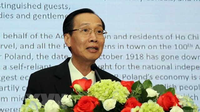 胡志明市人民委员会常务副主席黎清廉在仪式上发表讲话。（图片来源：越通社）