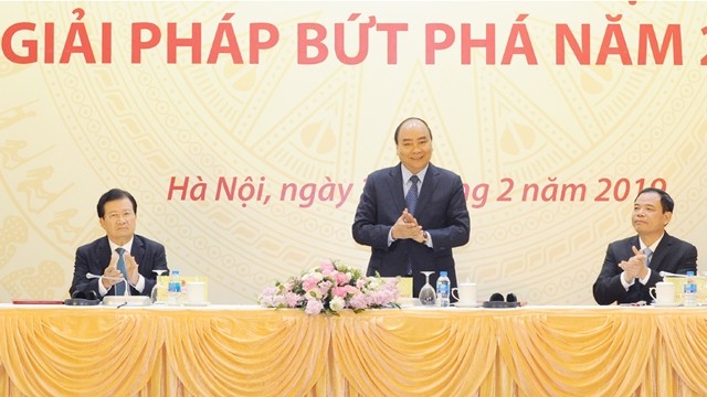 阮春福总理发表精华。（陈海 摄）