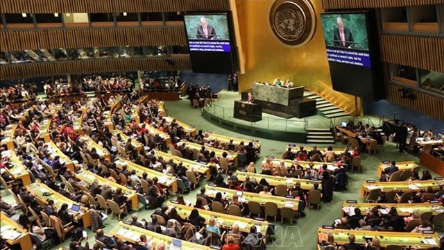 图为第63届联合国妇女地位委员会会议。