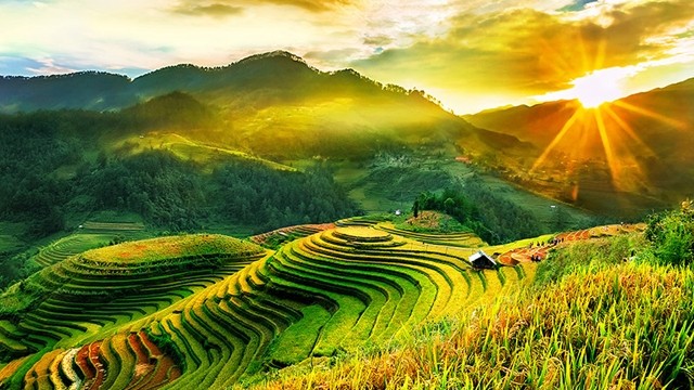 越南安沛省木江界田地之美。