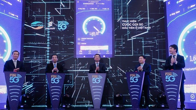 越南实现5G手机通话开通仪式。