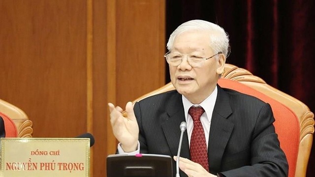 越共中央总书记、国家主席阮富仲致开幕词。