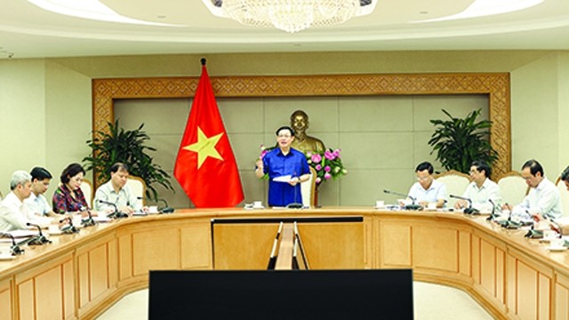 越南政府副总理王廷惠发表讲话。（图片来源：人民代表报）