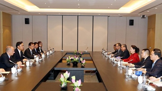 国会主席阮氏金银会见中国天楹公司领导 。