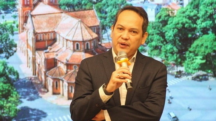 东南亚地区C40代表何塞利托‧格瓦拉发表讲话。