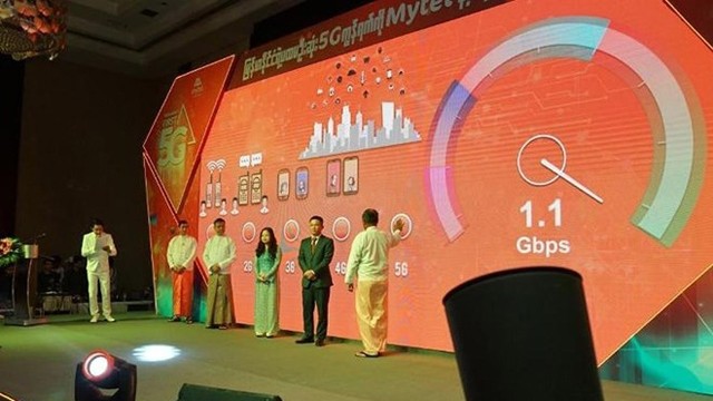越南军队电信工业集团 5G技术正式亮相缅甸。（图片来源：西贡解放报）