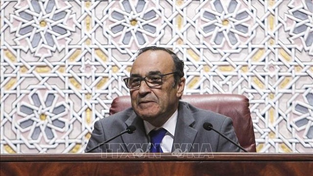 摩洛哥众议院议长哈比博•马勒克发表讲话。（图片来源：越通社）
