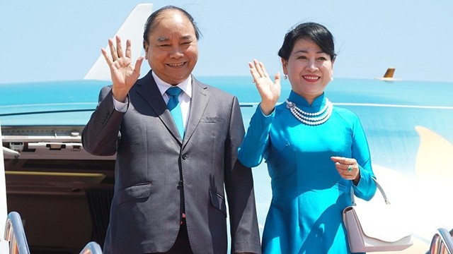 越南政府总理阮春福和夫人。