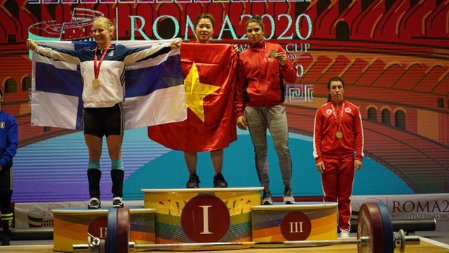 越南举重运动员黄氏缘夺得了三枚金牌。