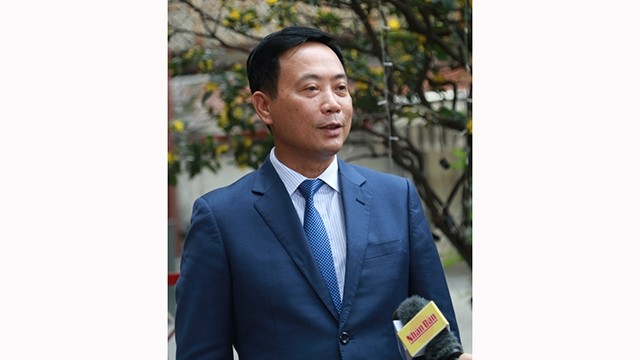 越南国家证券委员会主席陈文勇。（陈芳 摄）