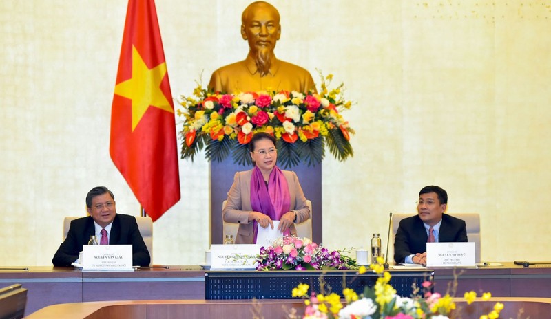 国会主席阮氏金银会见新任驻外大使和首席代表。