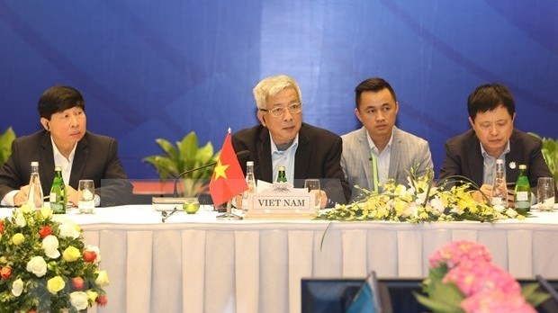 国防部副部长、东盟国防高官会越南代表团团长阮志咏上将主持会议。（图片来源：越通社）