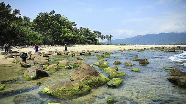 岘港市莲沼郡南乌海滩一角。