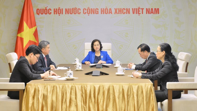 国会主席阮氏金银与老挝国会主席巴妮·雅陶都举行电话会谈。（图片来源：VOV）