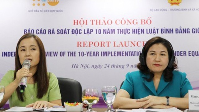 越南劳动荣军与社会部与联合国人口基金驻越南代表处联合公布《性别平等法》实施10周年独立核查报告。