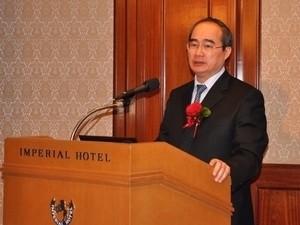 阮善仁副总理在会议上发表讲话。 (Photo: 图片来源：越通社)