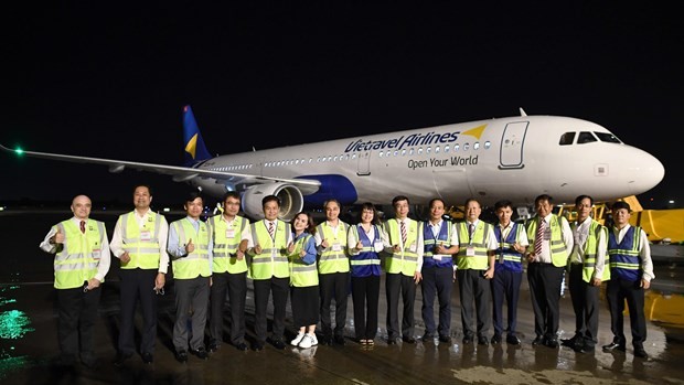 越游航空公司在新山一国际机场接收首架飞机。（人民报）