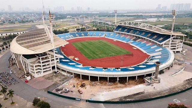 河内市美廷国家体育场在扩建升级中。