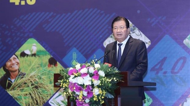越南政府副总理郑廷勇发表讲话。（图片来源：越通社）