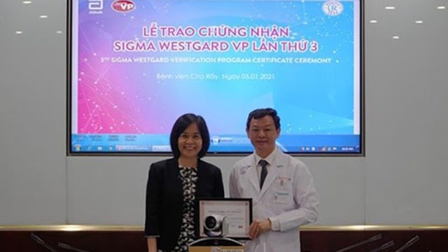胡志明市大水镬医院第三次荣获六西格玛绿带证书。