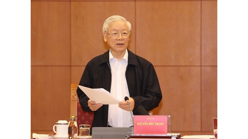 越共中央总书记、国家主席阮富仲发表讲话。（图片来源：越通社）