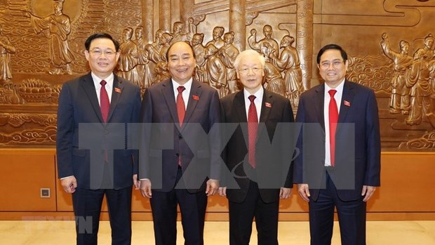 越南新任党、国家、政府和国会最高领导人。（图片来源：越通社）
