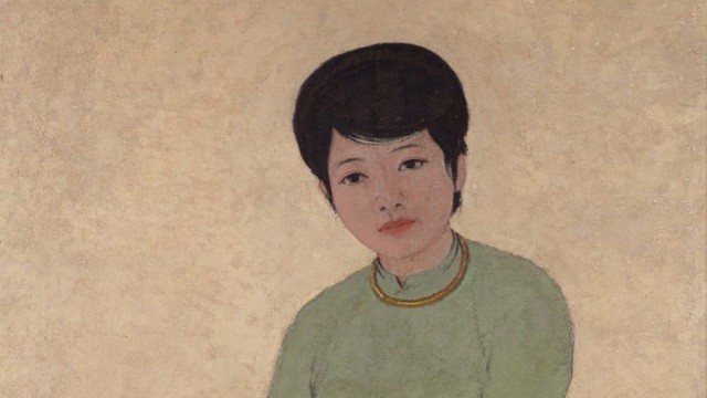 越南画家梅忠次的绘画作品《芳女士的画像》 。