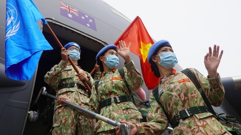 越南战士启程赴南苏丹执行任务。（图片来源：VOV）