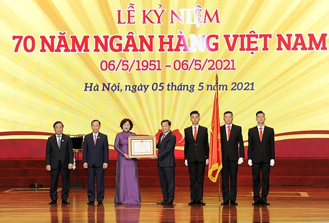 越南银行成立70周年纪念典礼。（登科 摄）